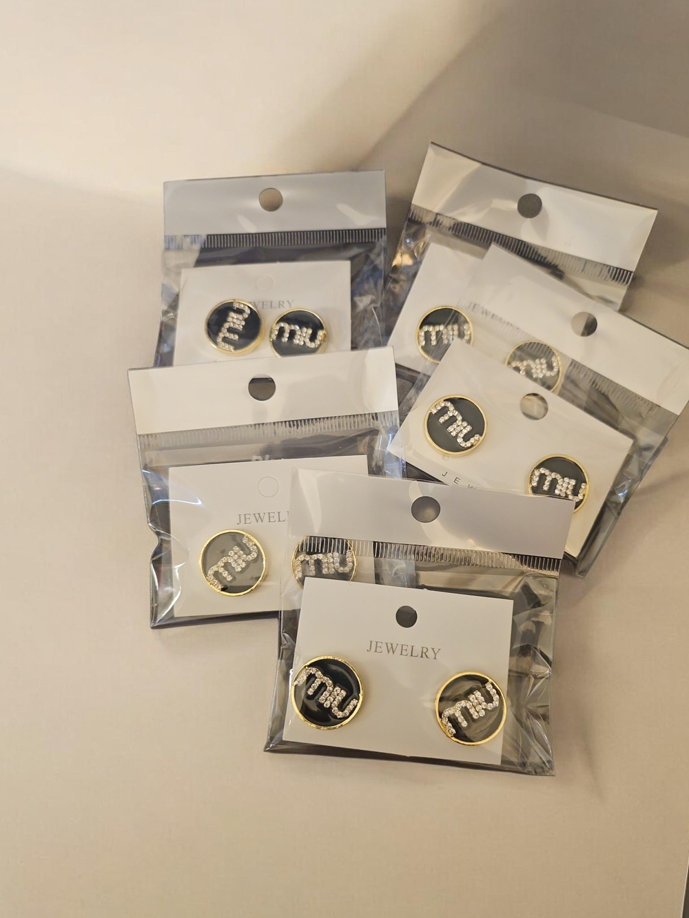 Designer Inspired Gold-Trim Black Enamel Earrings